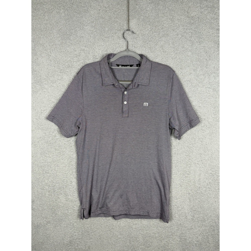 TravisMathew Mens Short Sleeve Heathered Purple Golf Polo Shirt Size‎ M